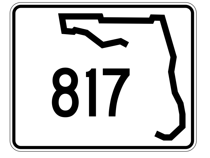 Florida State Road 817 Sticker Decal R1711 Highway Sign - Winter Park Products