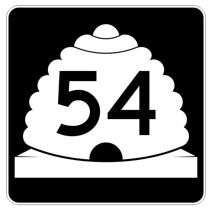 Utah State Highway 54 Sticker Decal R5392 Highway Route Sign