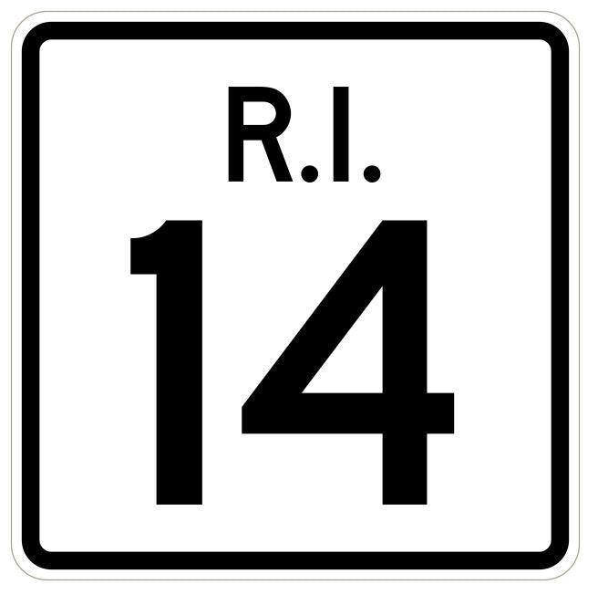 Rhode Island State Road 14 Sticker R4220 Highway Sign Road Sign Decal