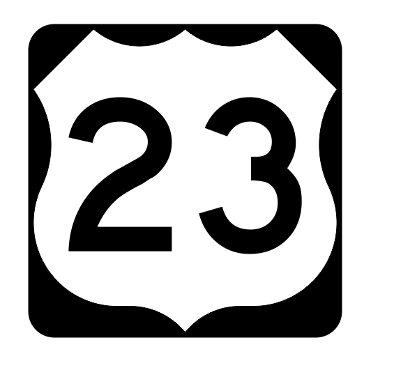 US Route 23 Sticker R1891 Highway Sign Road Sign - Winter Park Products