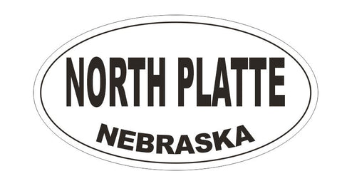 North Platte Nebraska Bumper Sticker or Helmet Sticker D5350 Oval