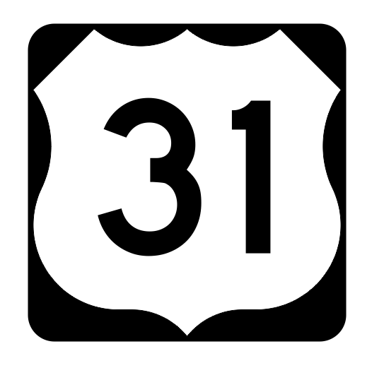 US Route 31 Sticker R1898 Highway Sign Road Sign - Winter Park Products