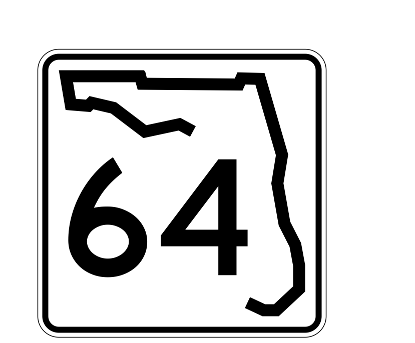 Florida State Road 64 Sticker Decal R1399 Highway Sign - Winter Park Products