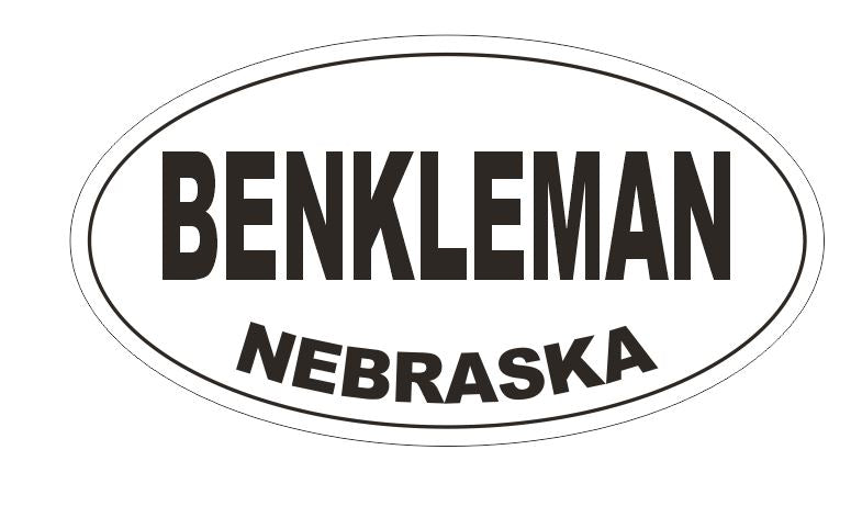 Benkleman Nebraska Oval Bumper Sticker or Helmet Sticker D5133  Oval