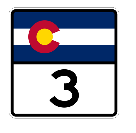 Colorado State Highway 3 Sticker Decal R1775 Highway Sign - Winter Park Products