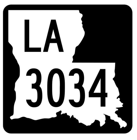 Louisiana State Highway 3034 Sticker Decal R6496 Highway Route Sign