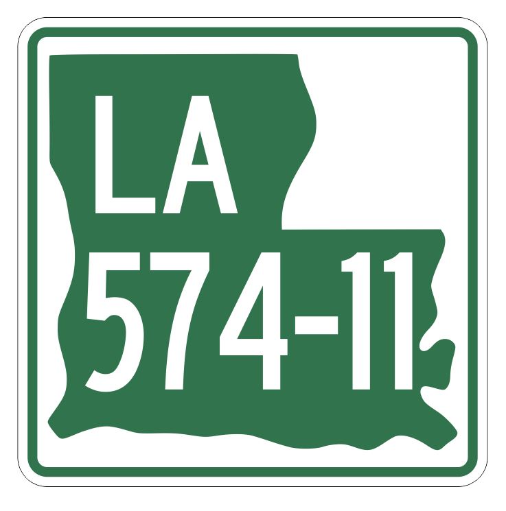 Louisiana State Highway 574-11 Sticker Decal R6606 Highway Route Sign