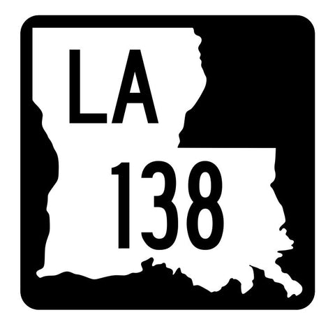 Louisiana State Highway 138 Sticker Decal R5853 Highway Route Sign