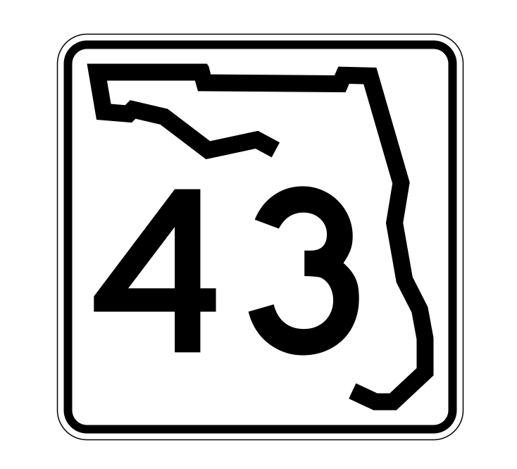 Florida State Road 43 Sticker Decal R1376 Highway Sign - Winter Park Products