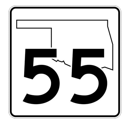 Oklahoma State Highway 55 Sticker Decal R5620 Highway Route Sign