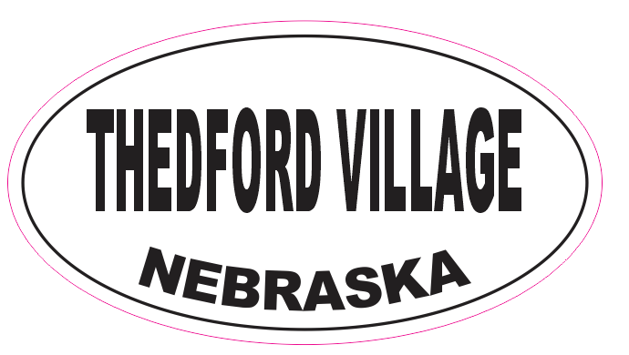 Thedford  Village Nebraska Oval Bumper Sticker D7081 Euro Oval