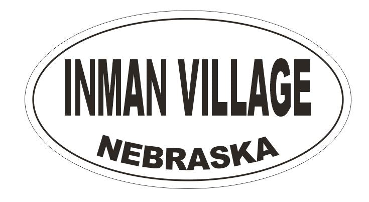 Inman Village Nebraska Oval Bumper Sticker or Helmet Sticker D5255 Oval