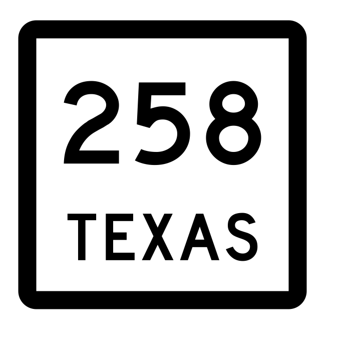 Texas State Highway 258 Sticker Decal R2553 Highway Sign