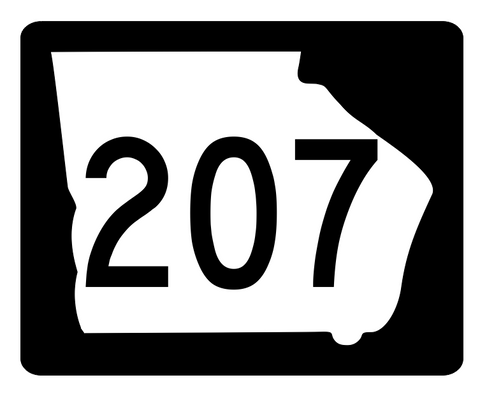 Georgia State Route 207 Sticker R3873 Highway Sign