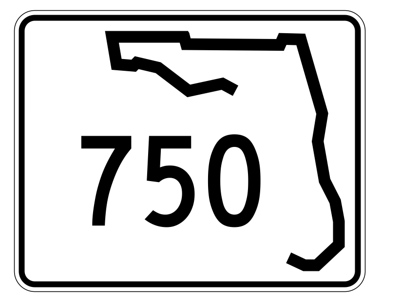 Florida State Road 750 Sticker Decal R1690 Highway Sign - Winter Park Products