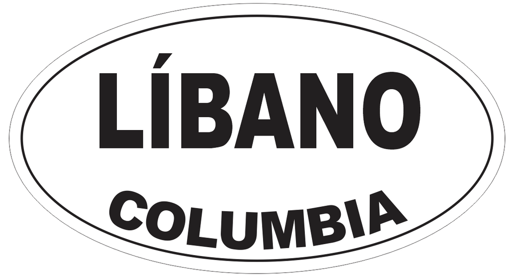 Libano Columbia Oval Bumper Sticker or Helmet Sticker D4721