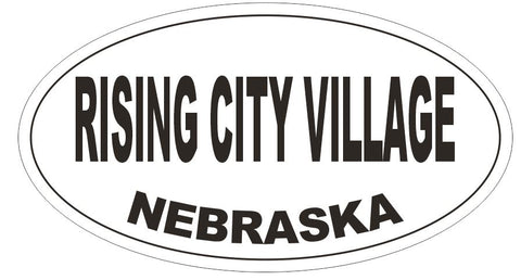 Rising City Nebraska Oval Bumper Sticker or Helmet Sticker D7026