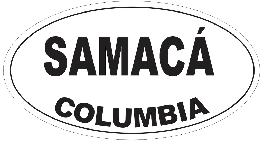 Samaca Columbia Oval Bumper Sticker or Helmet Sticker D4347