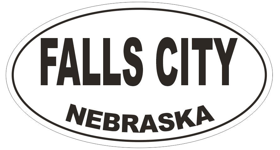 Falls City Nebraska Oval Bumper Sticker or Helmet Sticker D5030 Oval