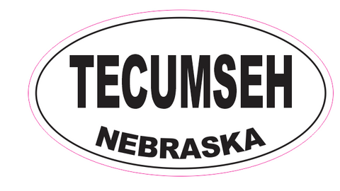 Tecumseh Nebraska Oval Bumper Sticker D7077 Euro Oval