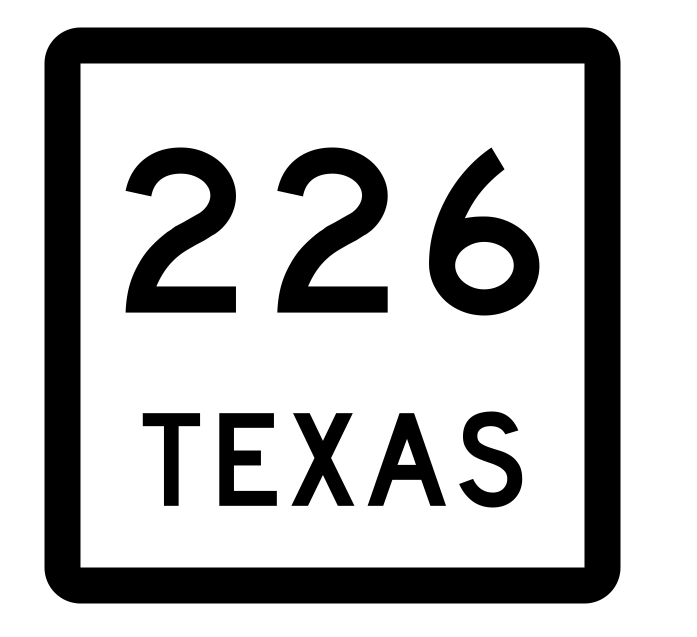 Texas State Highway 226 Sticker Decal R2523 Highway Sign