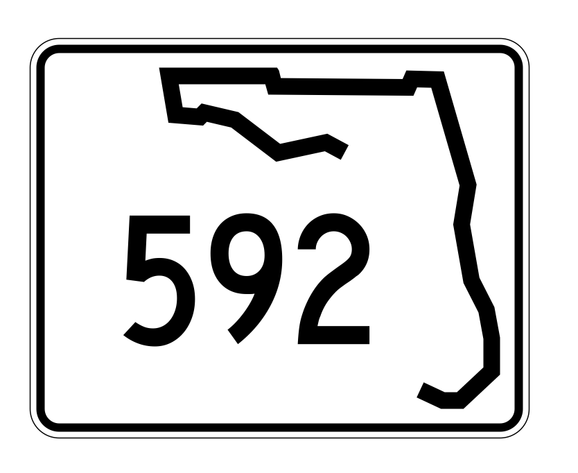 Florida State Road 592 Sticker Decal R1641 Highway Sign - Winter Park Products