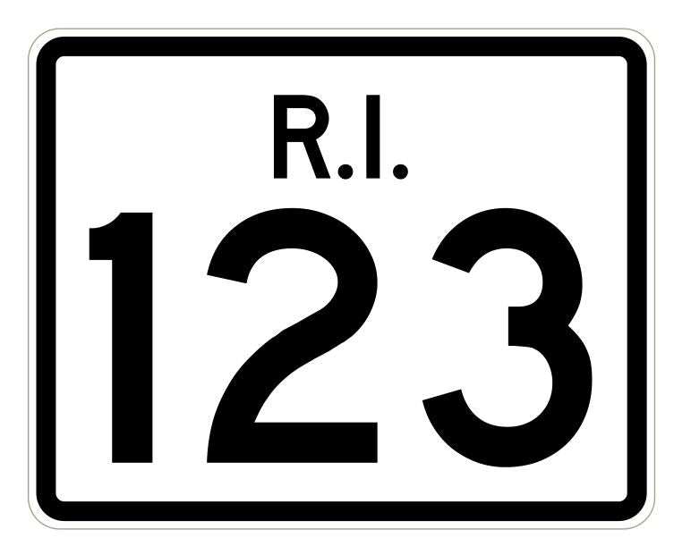 Rhode Island State Road 123 Sticker R4257 Highway Sign Road Sign Decal