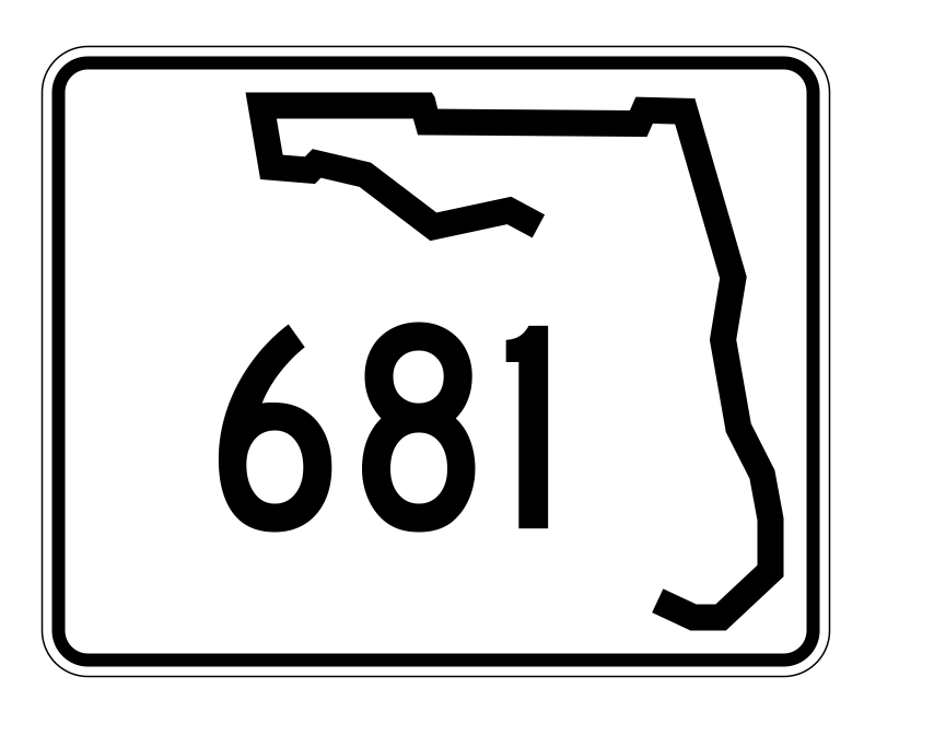 Florida State Road 681 Sticker Decal R1663 Highway Sign - Winter Park Products