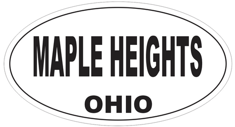 Maple Heights Ohio Oval Bumper Sticker or Helmet Sticker D6138