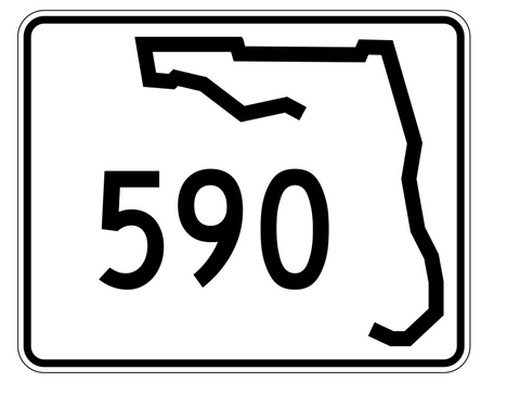 Florida State Road 590 Sticker Decal R1640 Highway Sign - Winter Park Products