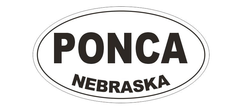 Ponka Nebraska Bumper Sticker or Helmet Sticker D5396 Oval