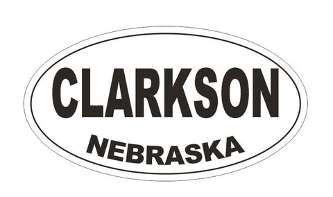 Clarkson Nebraska Oval Bumper Sticker or Helmet Sticker D5193 Oval