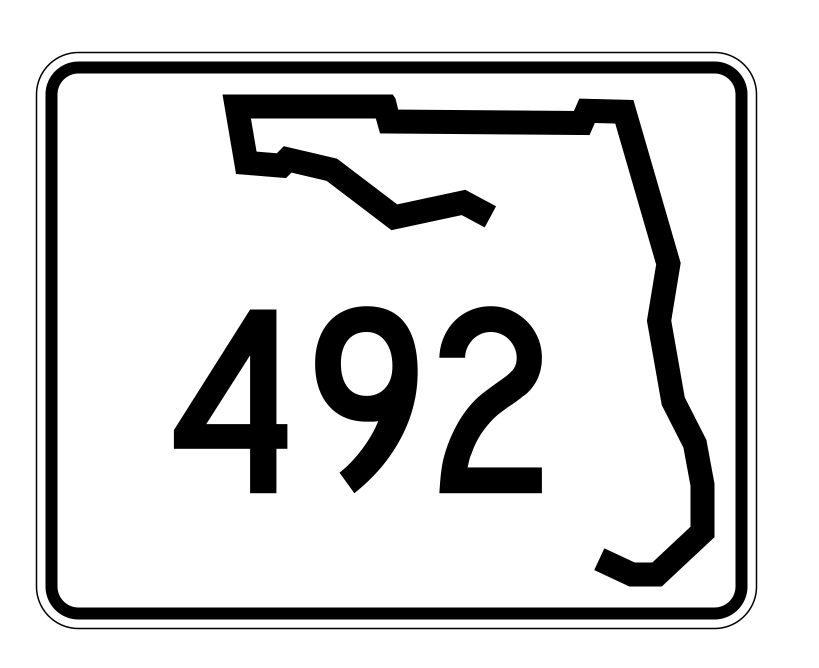 Florida State Road 492 Sticker Decal R1586 Highway Sign - Winter Park Products