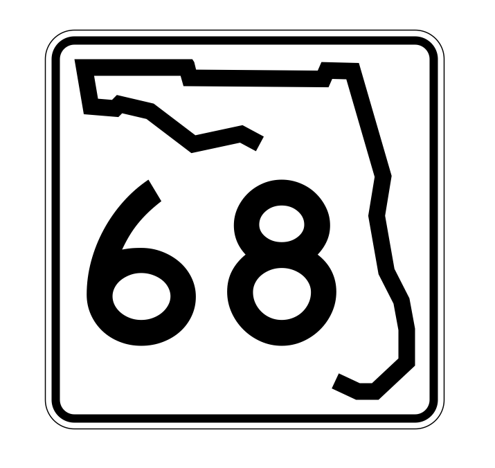 Florida State Road 68 Sticker Decal R1402 Highway Sign - Winter Park Products