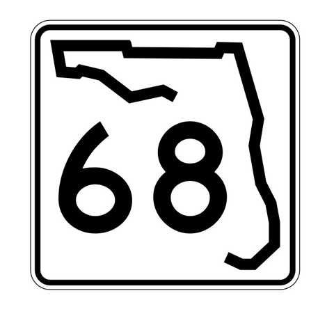 Florida State Road 68 Sticker Decal R1402 Highway Sign - Winter Park Products