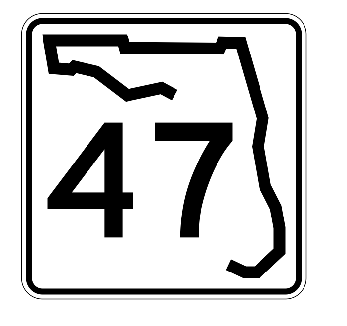 Florida State Road 47 Sticker Decal R1381 Highway Sign - Winter Park Products