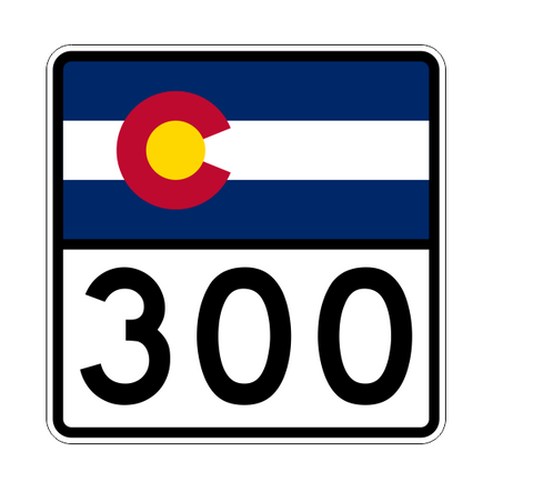 Colorado State Highway 300 Sticker Decal R2238 Highway Sign - Winter Park Products