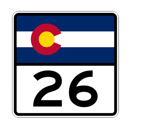 Colorado State Highway 26 Sticker Decal R1791 Highway Sign - Winter Park Products