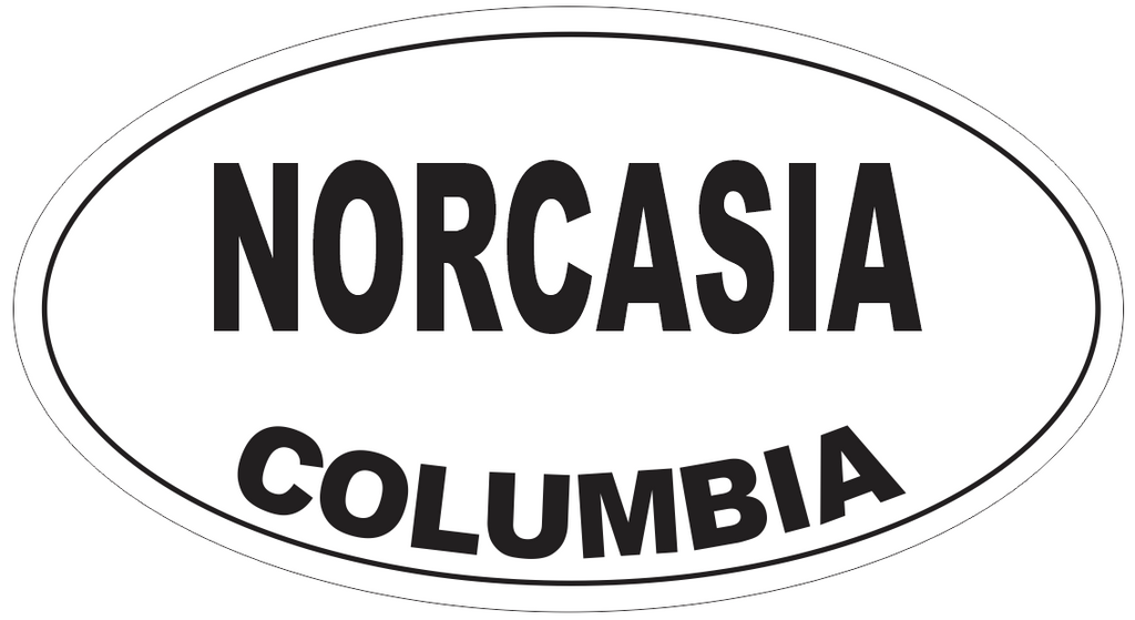 Norcasia Columbia Oval Bumper Sticker or Helmet Sticker D4370