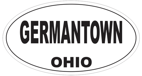 Germantown Ohio Oval Bumper Sticker or Helmet Sticker D6100