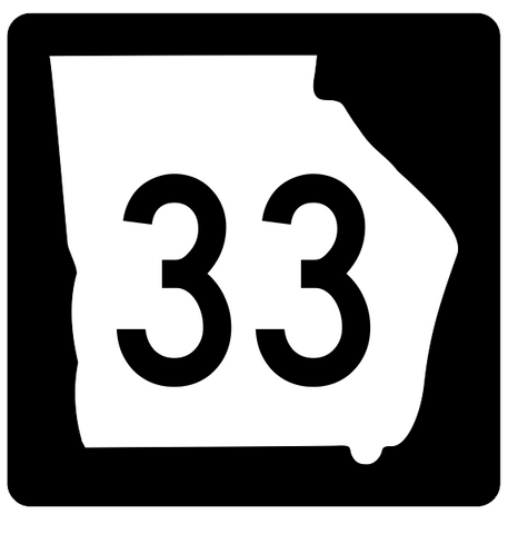 Georgia State Route 33 Sticker R3582 Highway Sign