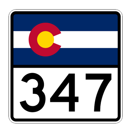 Colorado State Highway 347 Sticker Decal R2244 Highway Sign - Winter Park Products