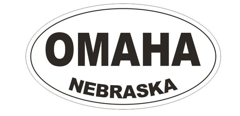 Omaha Nebraska Bumper Sticker or Helmet Sticker D5361 Oval