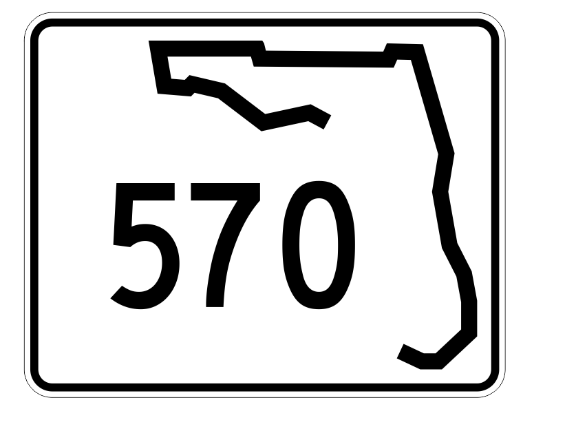 Florida State Road 570 Sticker Decal R1627 Highway Sign - Winter Park Products