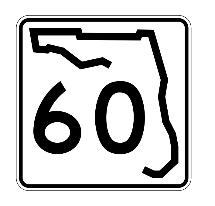 Florida State Road 60 Sticker Decal R1394 Highway Sign - Winter Park Products