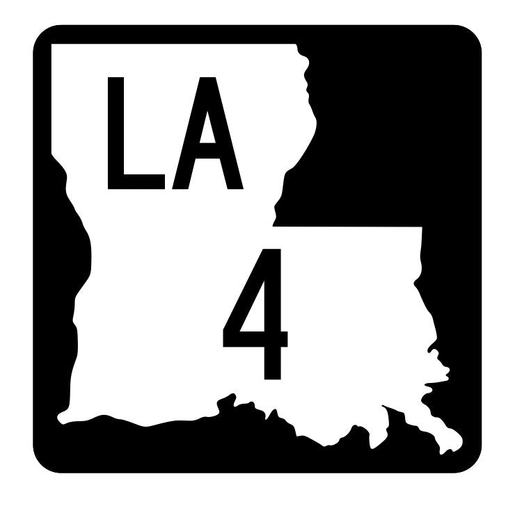 Louisiana State Highway 4 Sticker Decal R5733 Highway Route Sign