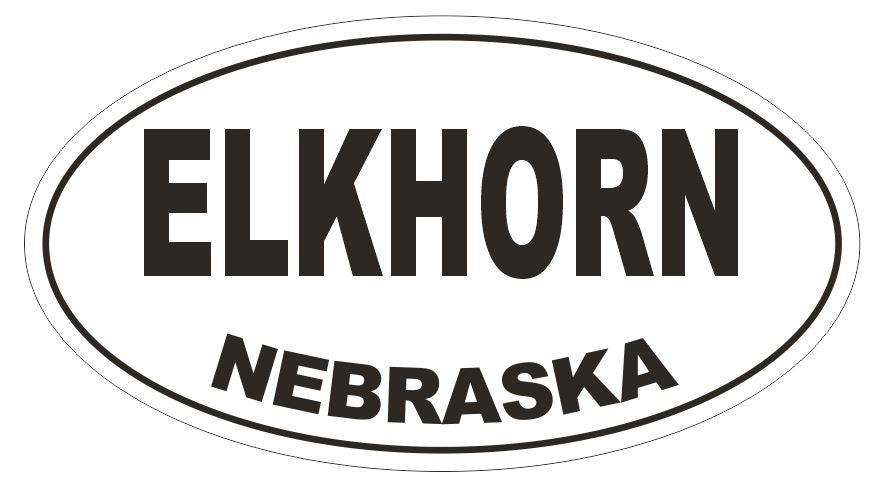 Elkhorn Nebraska Oval Bumper Sticker or Helmet Sticker D5027 Oval