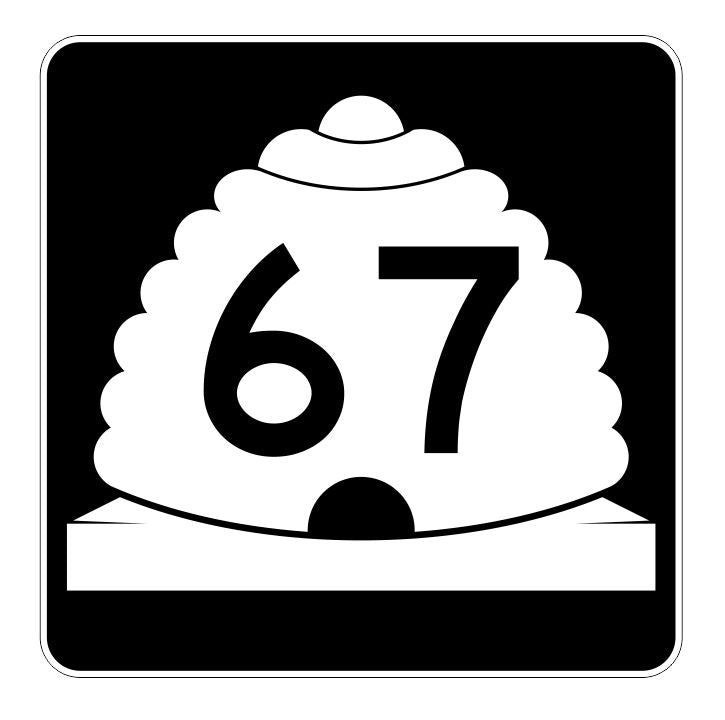 Utah State Highway 67 Sticker Decal R5403 Highway Route Sign