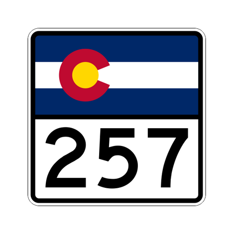 Colorado State Highway 257 Sticker Decal R2233 Highway Sign - Winter Park Products