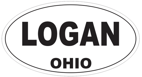 Logan Ohio Oval Bumper Sticker or Helmet Sticker D6129